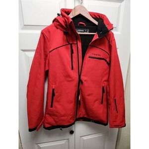 PinFin Black‎ Windbreaker High Tech Jacket Mens Medium Red